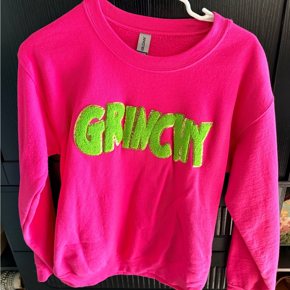 Grinchy Pink and Green Sweatshirt